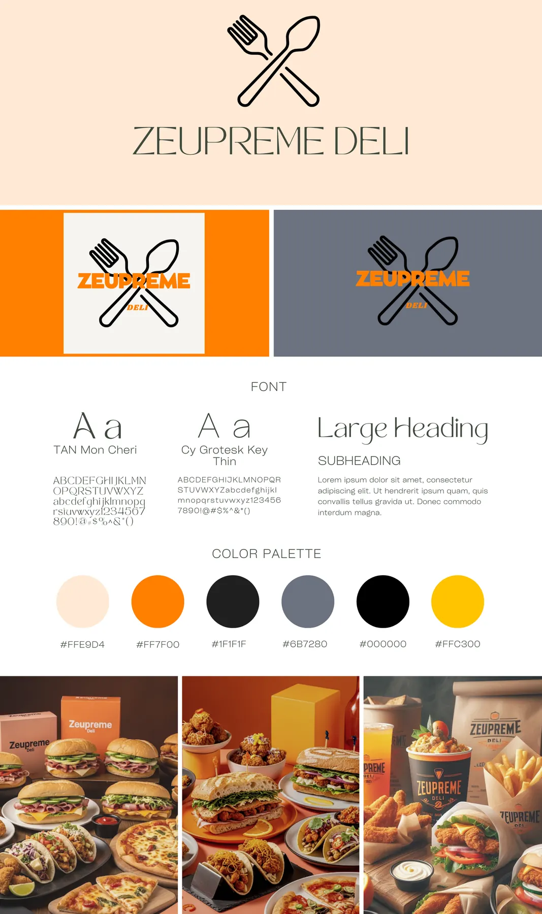 Zeupreme Deli brand identity kit by FRAZE Creative